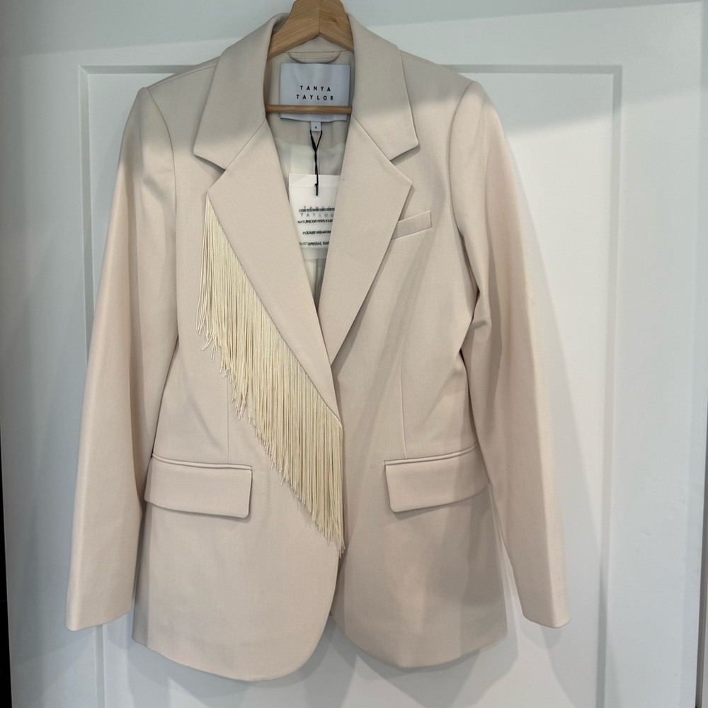 Tanya Taylor Lewis Fringe Trim Blazer